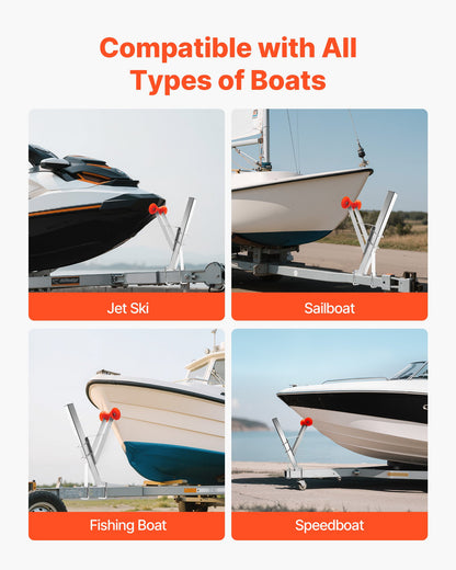 Vinschstativ för båttrailer, 76 x 76 x 863 mm vinschstolpar, båtvinschfäste med U-bultar för 76 mm B x 76-101 mm H trailertunga, galvaniserad, lämplig för vattenskoter, segelbåt, fiskebåt, motorbåt