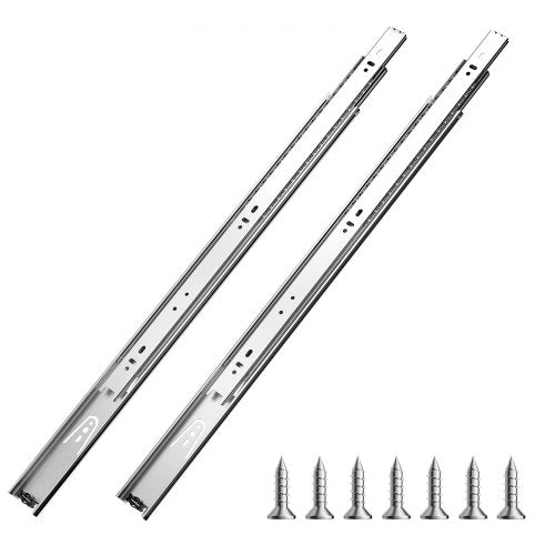 Lådskenor, 22 tum, 10 par fullutdragbara kullagerskenor för skåp, 100 LB lastkapacitet kraftiga sidomonterade lådskenor, lådskena för kök gör-det-själv-byte