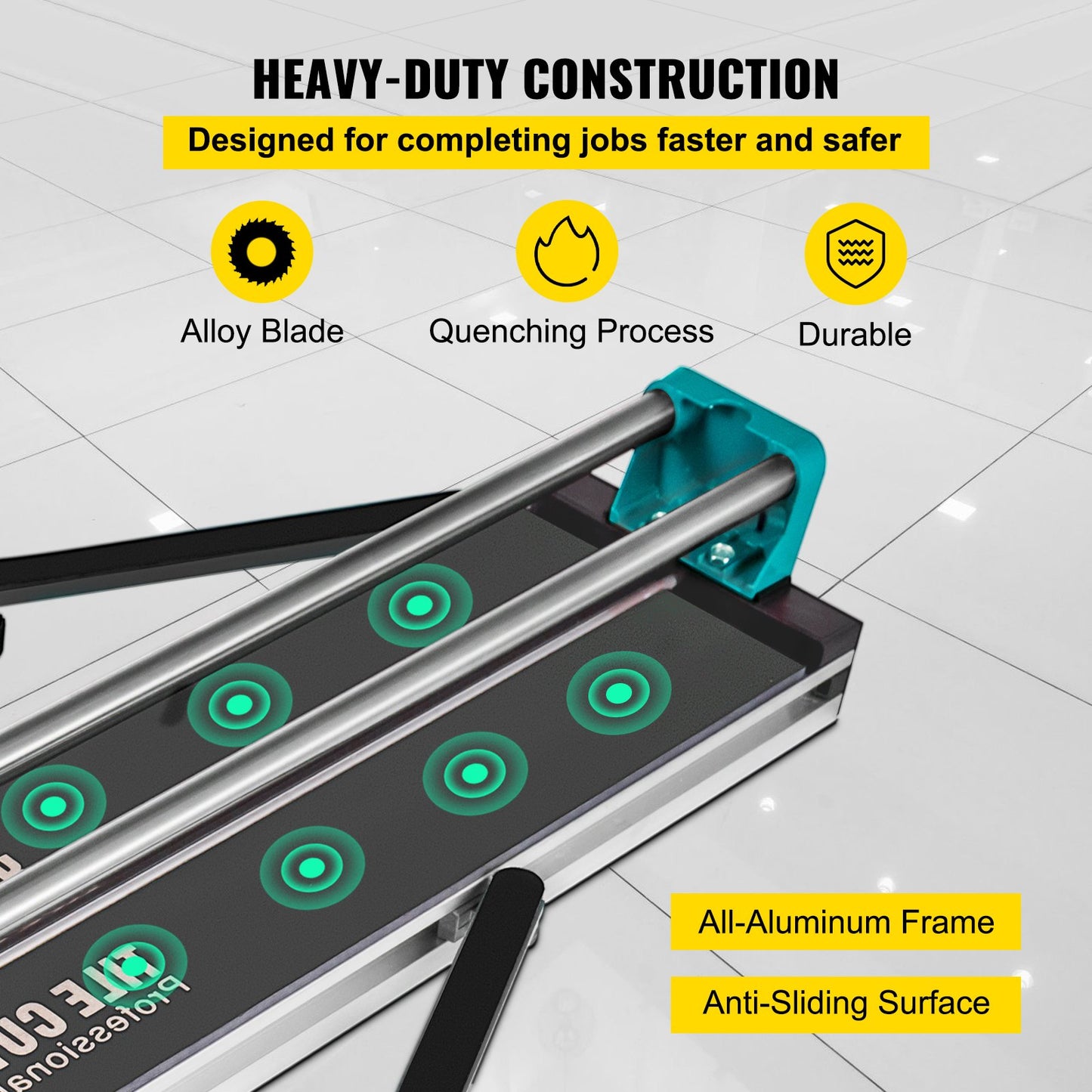 31 tum/800 mm kakelskärare Dubbla skenor och fästen Manuell kakelskärare 3/5 tums lock med precisa laserverktyg Manuella kakelskärare för precisionsskärning