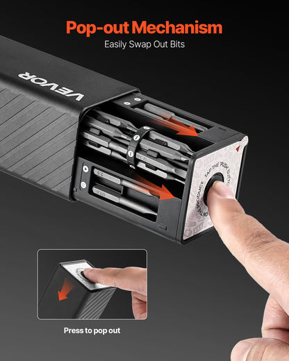 Elektrisk precisionsskruvmejselsats, 52 magnetiska bits, mini elektrisk skruvmejsel med magnetisk förvaringslåda, S2-stålbits, LED-lampa, typ-C-laddning, för reparation av telefoner, bärbara datorer och elektronik