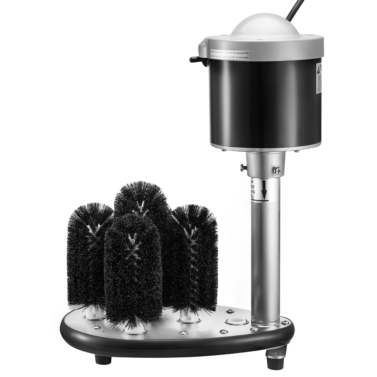 Elektrisk kommersiell glastvättmaskin, barglasrengöring med 5 borstar, vinglasrengöringsmaskin för 600 koppar/timme, barglastvättmaskin för champagneglas, ölmuggar, muggar, perfekt för barer och kaféer