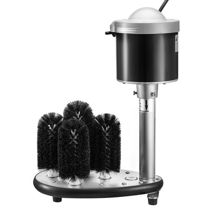 Elektrisk kommersiell glastvättmaskin, barglasrengöring med 5 borstar, vinglasrengöringsmaskin för 600 koppar/timme, barglastvättmaskin för champagneglas, ölmuggar, muggar, perfekt för barer och kaféer