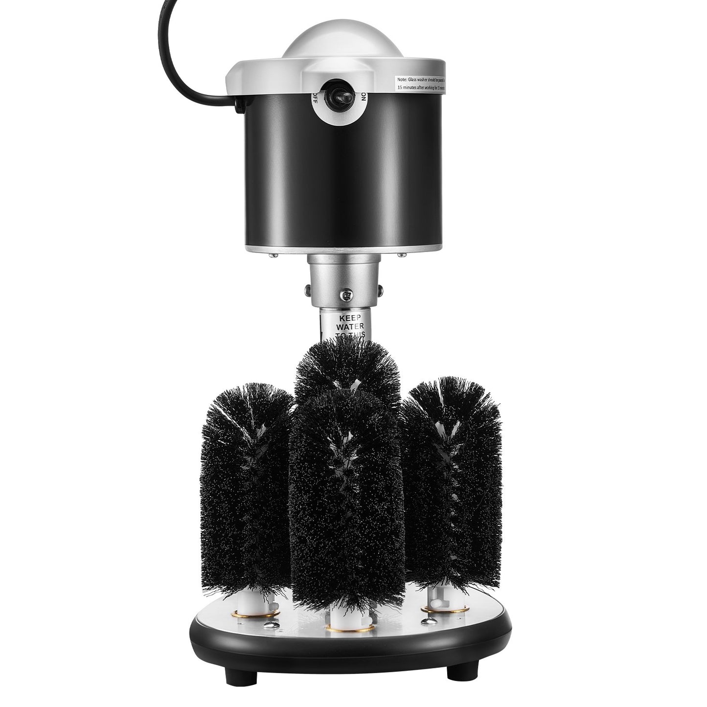 Elektrisk kommersiell glastvättmaskin, barglasrengöring med 5 borstar, vinglasrengöringsmaskin för 600 koppar/timme, barglastvättmaskin för champagneglas, ölmuggar, muggar, perfekt för barer och kaféer