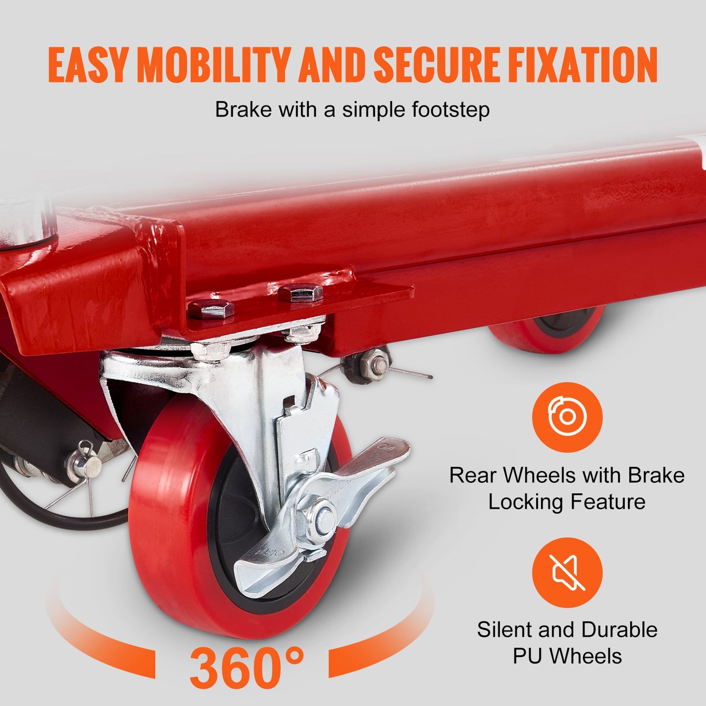 Hydraulisk lyftbordsvagn, 500lbs kapacitet 28,5" lyfthöjd, manuellt enkel saxlyftbord med 4 hjul och halkfri dyna, hydraulisk saxvagn för materialhantering, röd