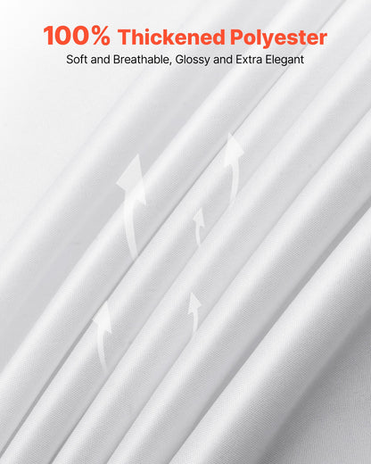 Vita dukar för rektangulära bord, 6-pack, 60 x 102 tum, återanvändbara och maskintvättbara dukar, skrynkelbeständiga bordsdukar i polyestertyg för bröllop, fest, bankett