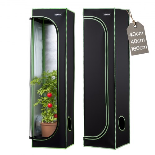 Indoor Grow Tent, 40 x 40 x 160 cm, 600D High Reflective Mylar, Indoor Plant Tent with Observation Window, Floor Tray & Zipper, Heavy Duty Growing Tents for Fruit Flower Veggie