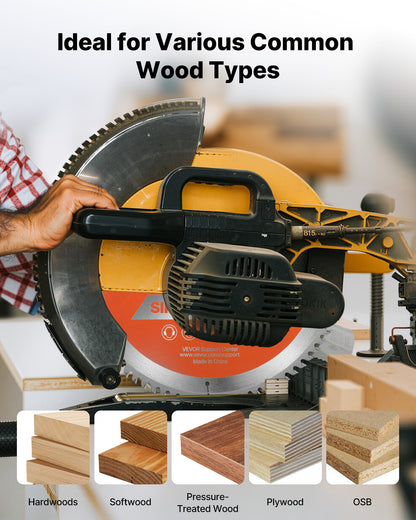 Cirkelsågklinga, 305 mm diameter, 80 vassa legeringständer, 25,4 mm spindel, fin yta, träsågklinga för cirkelsåg, med ljudreducerande värmeventiler, för sågning av plywood, OSB, lövträ