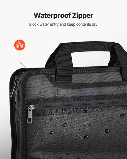 Brandsäker dokumentväska, 1000 ℃ värmeisolerad brandsäker och vattentät väska, bärbar flerskiktad filförvaring säkerhetsorganisatör hemmakontor resebruk, för pass, viktiga dokument, filer