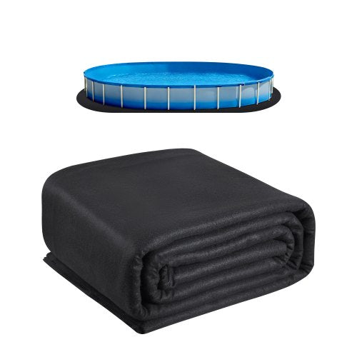 Oval Pool Liner Pad, 5.5 x 10 m Pool Liner Pad for Above Ground Swimming Pools, Extra-Thick Pool Mat, Prevents Punctures, Recycled Geotextile Material Underlayment Pad, Extend Liner Life