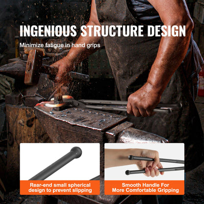 Smedtänger, 45,7 cm 3 st, V-bitsbulttänger, Wolf Jaw-tänger och Z V-bitstänger, smidstänger i kolstål med A3-stålnitar, för nybörjare och erfarna smeder, bladsmeder och hantverkare