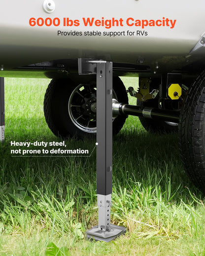 RV Follow femtehjulslandningsställsben 179014, 825 mm femtehjulslandningsställ universellt ersättningskompatibelt med Lippert Venture, Atwood, Stromberg Carlson Systems, med stift och bas, svart