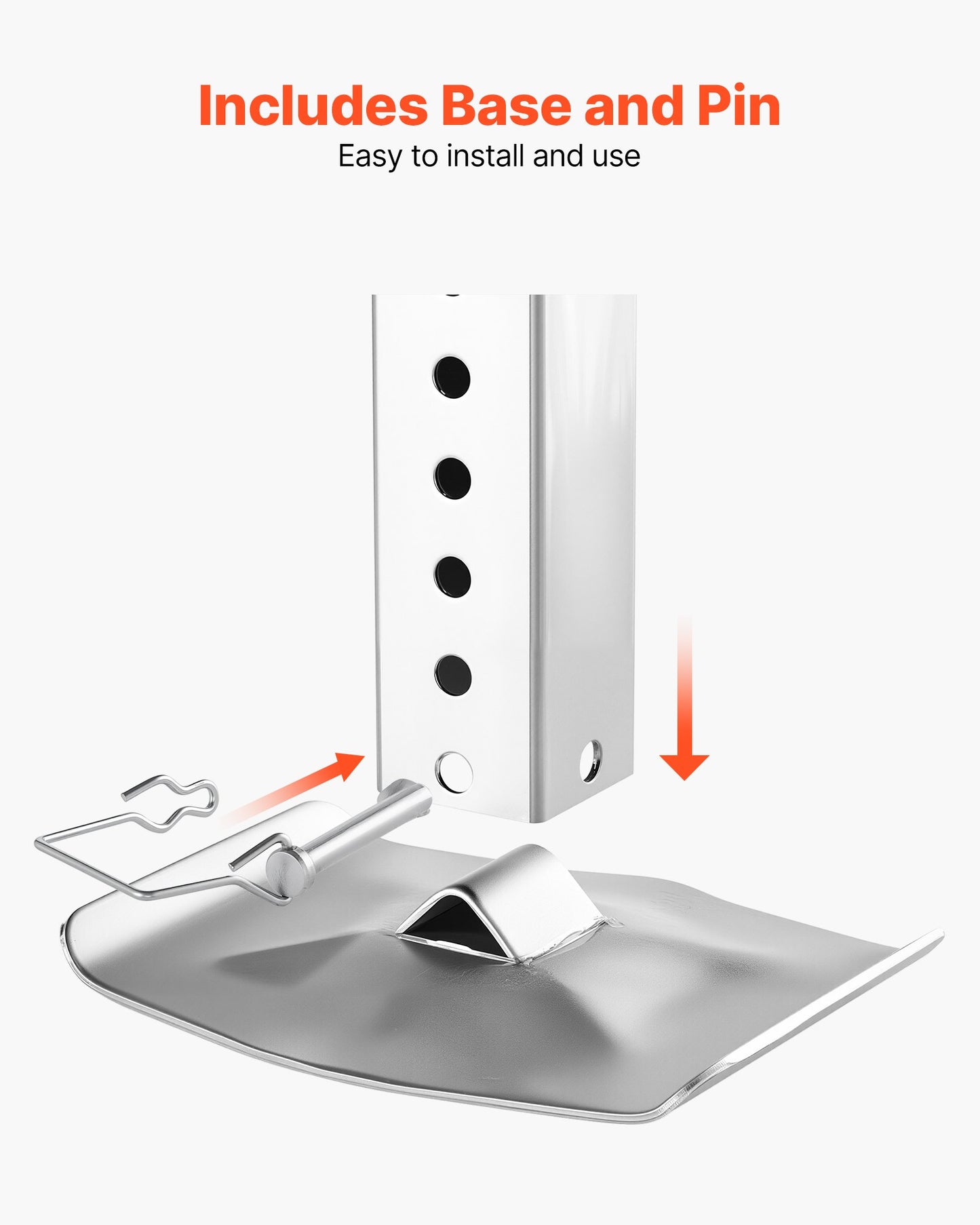 RV Follow femtehjulslandningsställsben 179014, 825 mm femtehjulslandningsställ universellt ersättningskompatibelt med Lippert Venture, Atwood, Stromberg Carlson Systems, med stift och bas, svart
