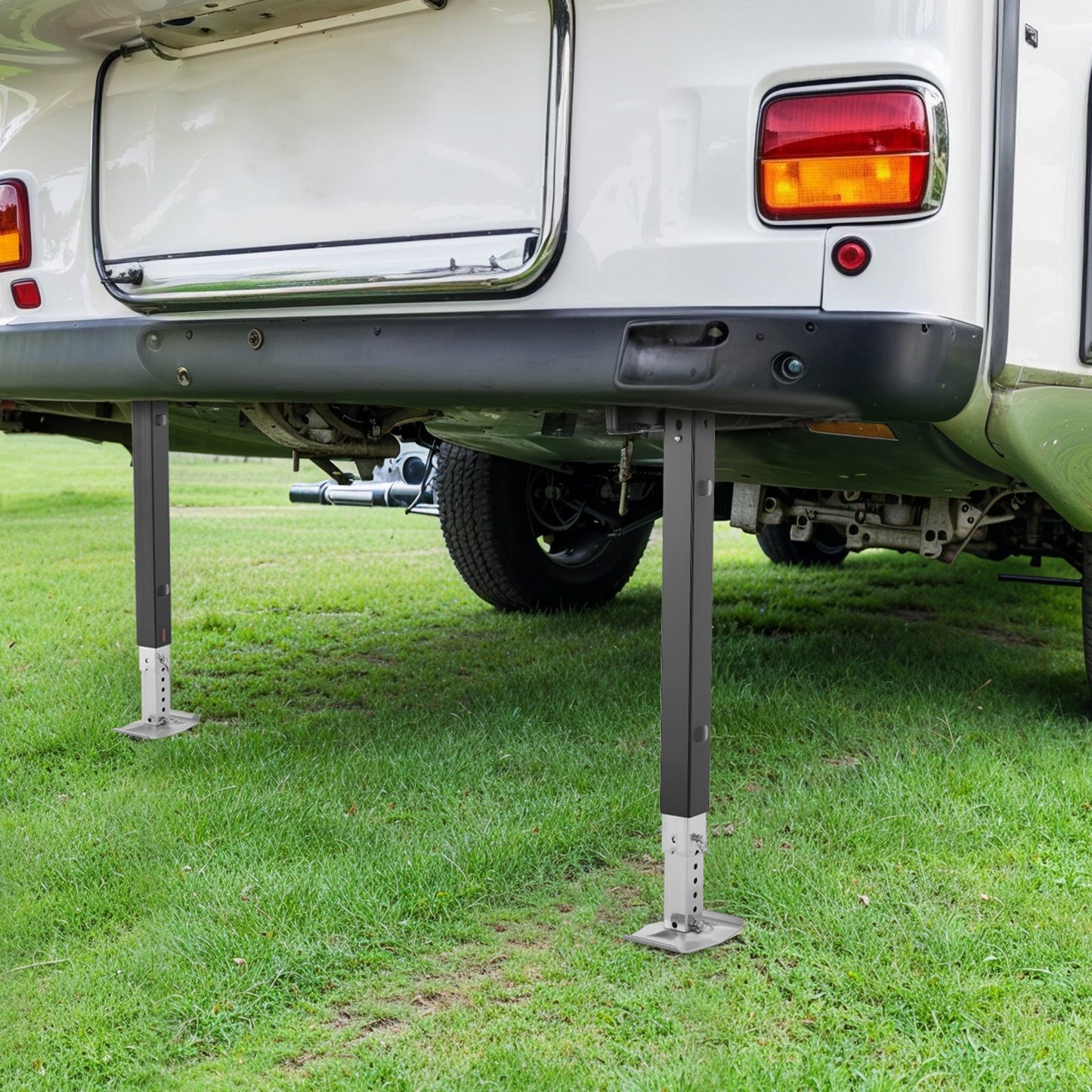 RV Follow femtehjulslandningsställsben 179014, 825 mm femtehjulslandningsställ universellt ersättningskompatibelt med Lippert Venture, Atwood, Stromberg Carlson Systems, med stift och bas, svart