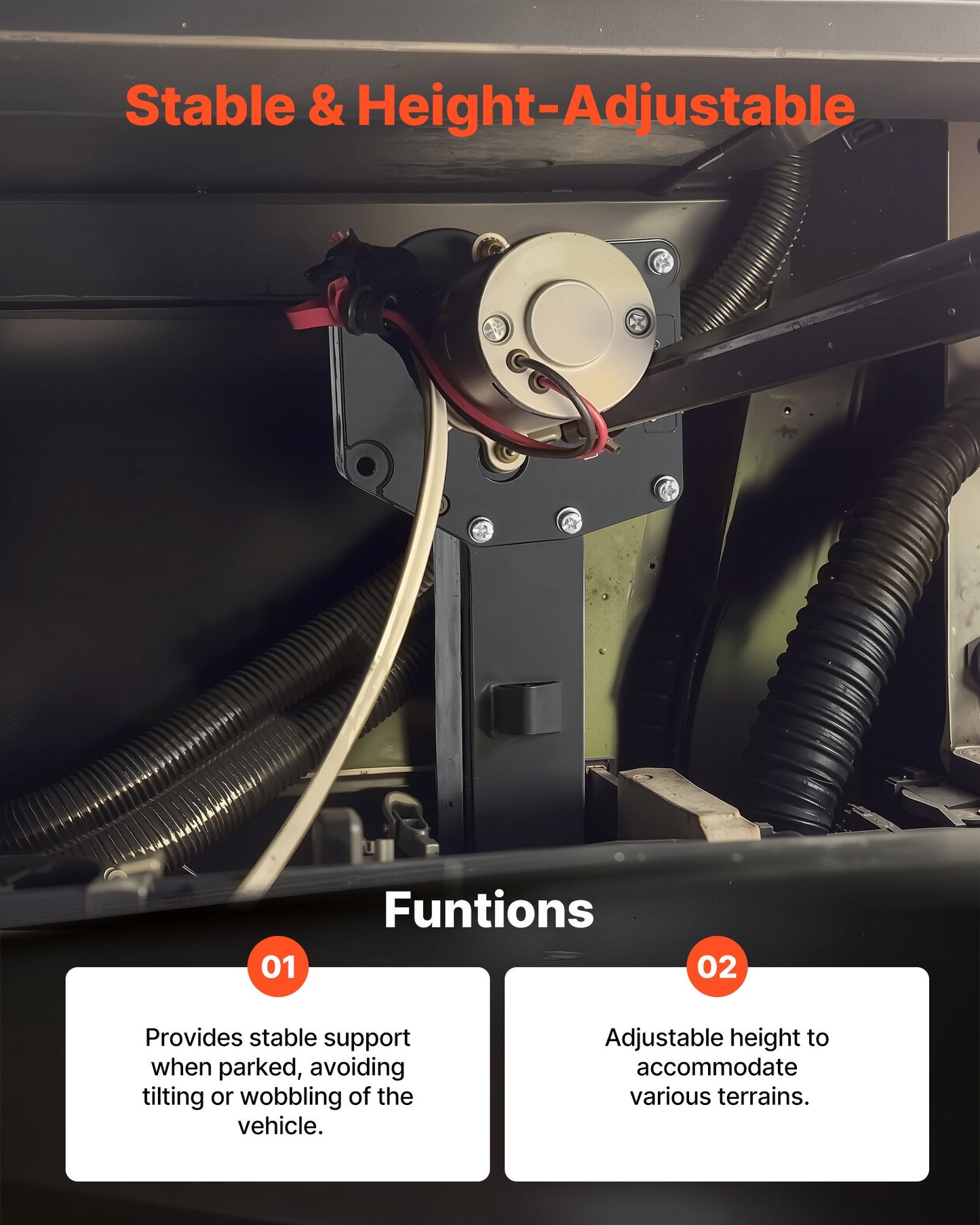 Landningsställslåda för femte hjul för husbilar 276602, universalmonterad stålväxellåda kompatibel med Lippert Venture, Atwood, Stromberg Carlson landningsställssystem, ersätter LG-179015, justerbar höjd, svart