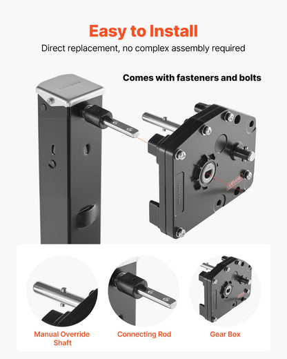 Landningsställslåda för femte hjul för husbilar 276602, universalmonterad stålväxellåda kompatibel med Lippert Venture, Atwood, Stromberg Carlson landningsställssystem, ersätter LG-179015, justerbar höjd, svart