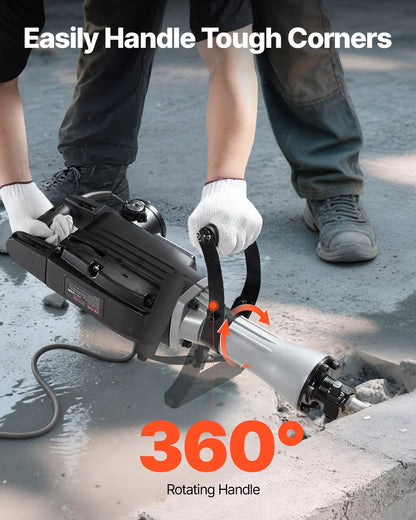 Rivningshammare, 2800 W kraftfull elektrisk tryckluftshammare, 1200 slag/min betongbrytare med 3 mejslar, en lerspade, bärväska, handskar, för betong, väggar, tegel, kakel och grund