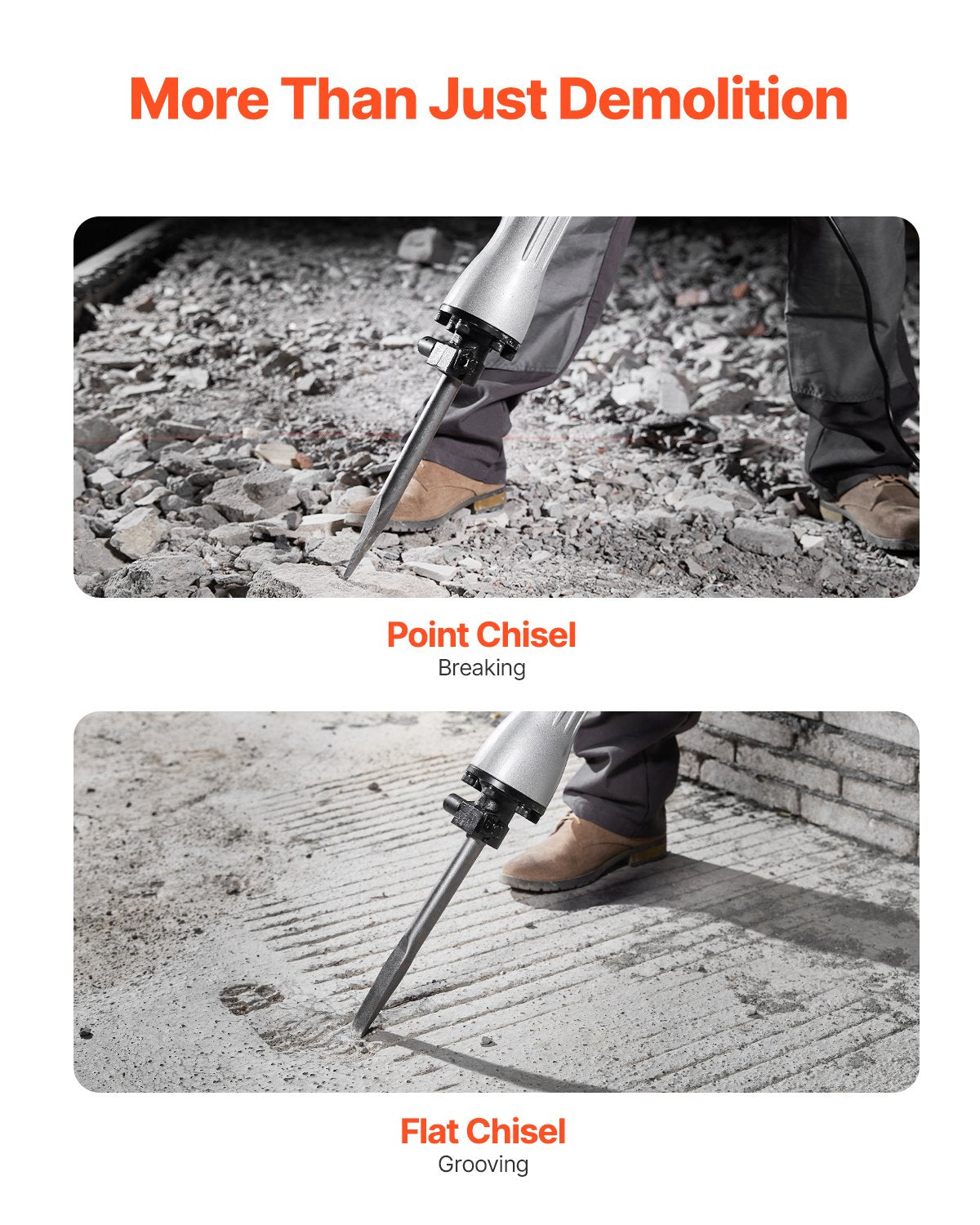 Rivningslyfthammare Betongbrytare 2200W Elektrisk Hammare 2 Mejselbits