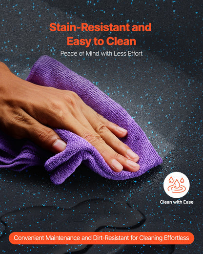 0,56 tum tjocka gymmattor, 12 plattor gummitopp med EVA-skum, 25" x 25" träningsmattor för gymgolv med 48 kvm täckning, sammankopplande pusselmattor för gym, hem, garage, svart och blå