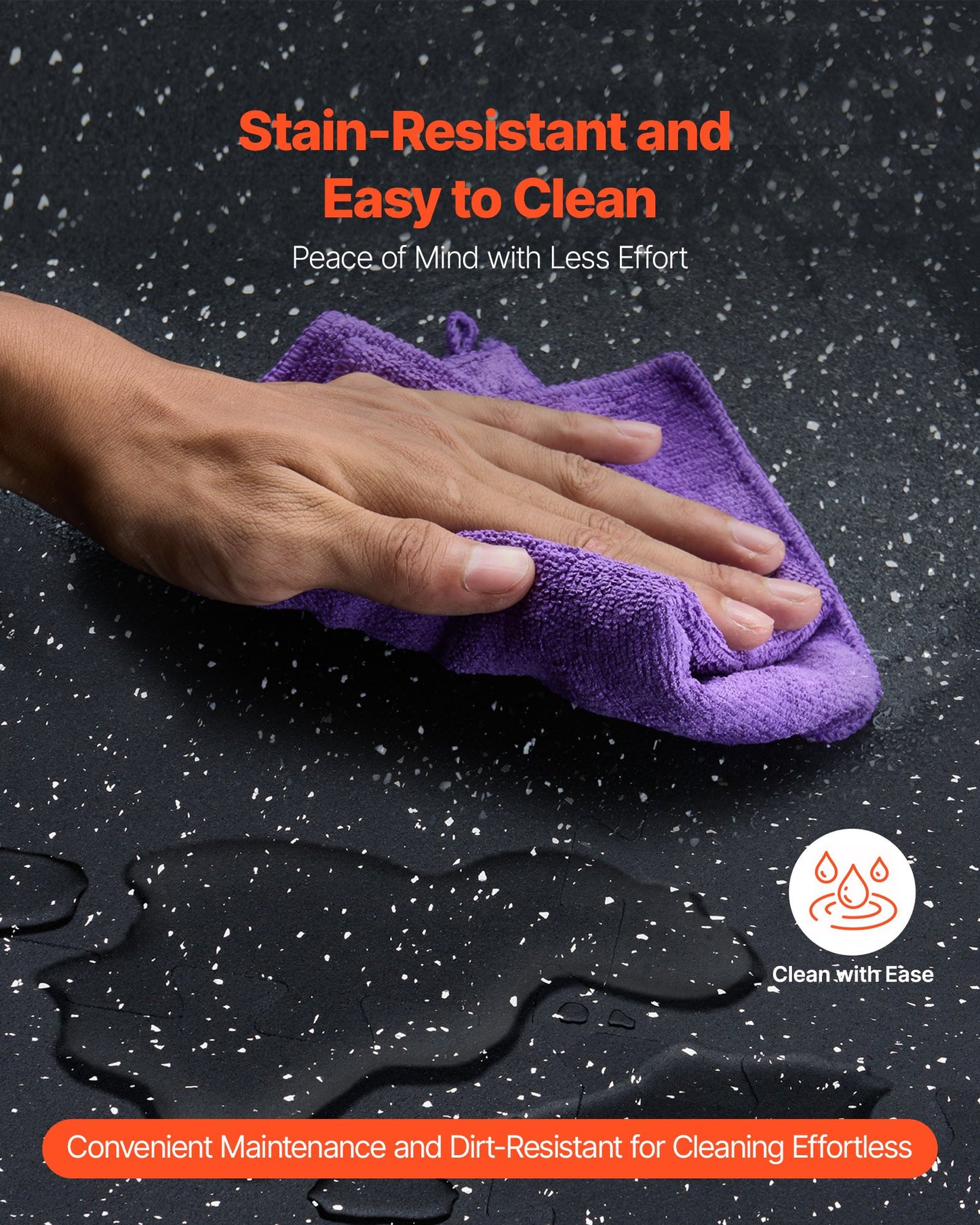 0,56 tum tjocka gymmattor, 6 plattor gummitopp med EVA-skum, 25" x 25" träningsmattor för gymgolv med täckning på 25 kvm, sammankopplade pusselmattor för gym, hem, garage, svartvitt