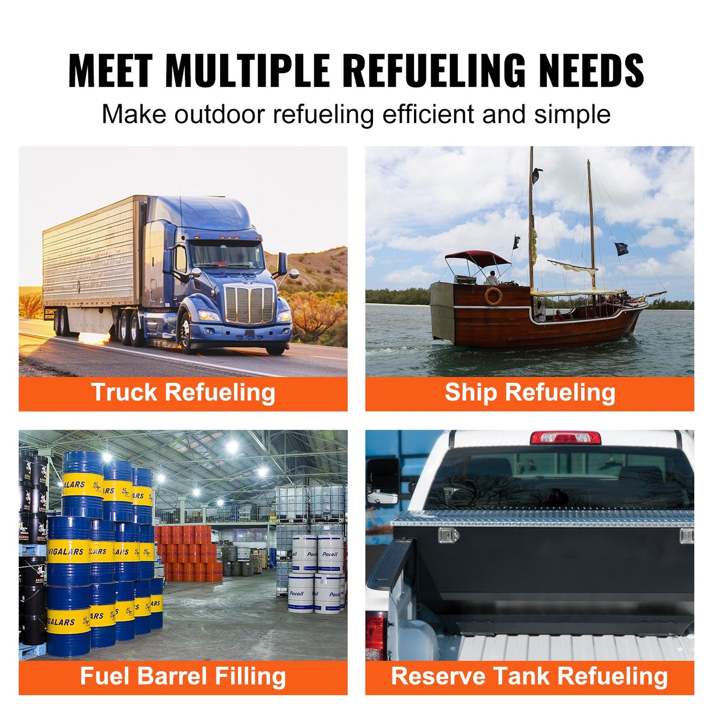 Bränsleöverföringspump, 12V DC 20 GPM 1/4 hk, högflödes gjutjärnsbensinutsugspump med bränsleuppsamlingsboxdesign för bensin, diesel, fotogen, etanol- och metanolblandningar samt biodiesel