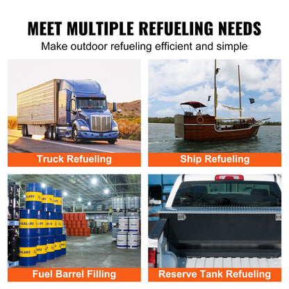 Bränsleöverföringspump, 12V DC 20 GPM 1/4 hk, högflödes gjutjärnsbensinutsugspump med bränsleuppsamlingsboxdesign för bensin, diesel, fotogen, etanol- och metanolblandningar samt biodiesel