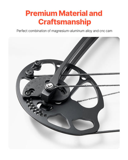 Compoundbåge, justerbar draglängd 48-76 cm, compoundbågspaket för nybörjare, dragvikt 8-32 kg, bågar och pilar för bågskytte, högerhandskit med jaktutrustning, 320 fps, svart