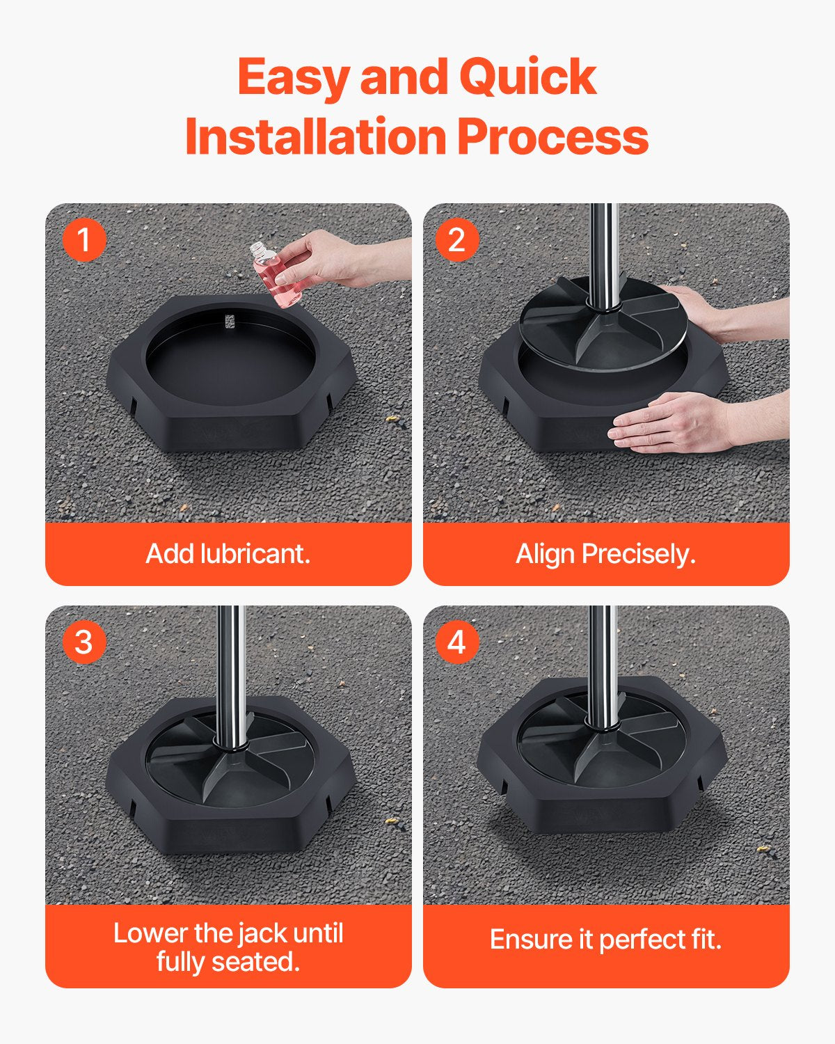 Nivelleringsplattor för husbilar, 4-pack gummikuddar för domkrafter, vardera med en kapacitet på 5000 lbs, stabilisatorstoppning för domkrafter med stor yta, perfekt för 10" runda fötter, 5:e hjul klass A/C husbilar husbilar