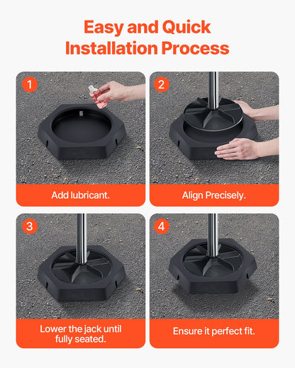 Nivelleringsplattor för husbilar, 4-pack gummikuddar för domkrafter, vardera med en kapacitet på 5000 lbs, stabilisatorstoppning för domkrafter med stor yta, perfekt för 10" runda fötter, 5:e hjul klass A/C husbilar husbilar