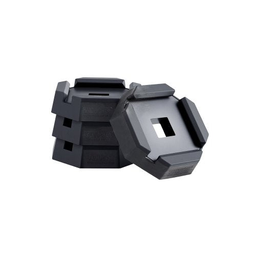 Nivelleringsplattor för husbilar, 4-pack gummiplattor för domkrafter, vardera med en kapacitet på 5000 lbs, stabiliseringsplatta för domkrafter med stor yta, lämplig för 5,5" fyrkantiga domkrafter, 5:e hjulen för husbilar med klass A/C