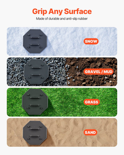 Nivelleringsplattor för husbilar, 4-pack gummikuddar för domkrafter, vardera med en kapacitet på 5000 lbs, standard domkraftsstabiliseringsplatta med stor yta, perfekt för saxdomkraftsfötter, femte hjul, klass A/C husbilar