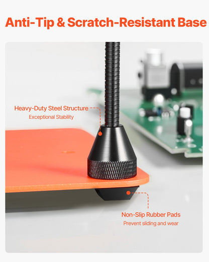 Magnetisk lödstation med hjälpande händer, 4 flexibla armar för tredje hand med 3X LED-förstoringslampa och halkfri, kraftig bas, lödstation med hjälpande händer för elektronikreparation, hantverk, hobby, DIY