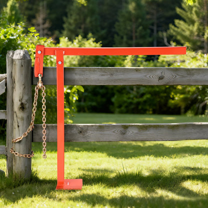 78 cm T-stolpsavdragare, kraftig staketstolpsavdragare med 109,2 cm lyftkedja, rostbeständigt stål, arbetsbesparande T-stolpsborttagare för runda staketstolpar, skyltstolpar och trädstubbar