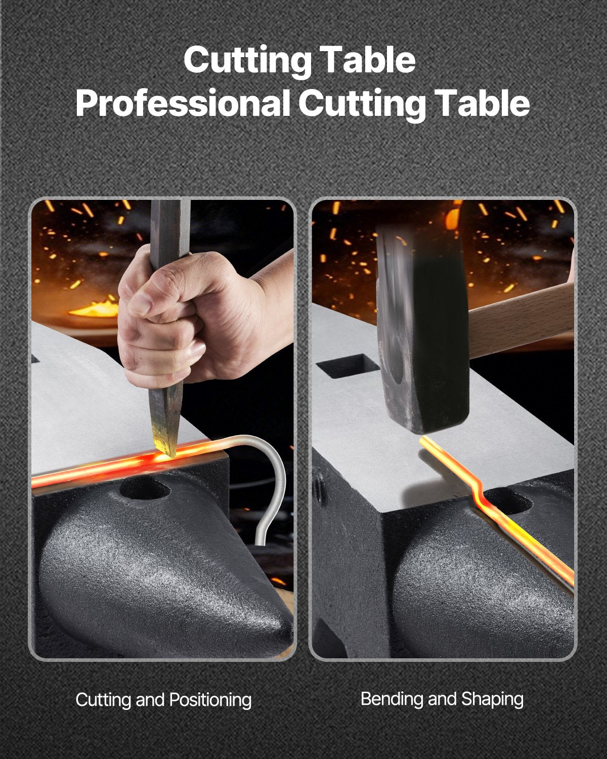 Städ i gjutet stål, 60 kg städ i ett horn med stor bänkskiva och stabil bas, höghårdhet, robust runt hornstäd, smed, för bockning, formning