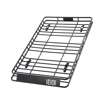 Takräckekorg, 64 x 39 x 4,1 tum, universell taklasthållare med 44,1 x 34,3 x 10,2 tum lastväska, nät, spärrremmar, maxlastkapacitet 250 lbs takbagagehållare, för SUV lastbil bil