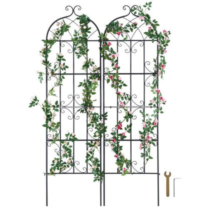 Trädgårdsspaljé för klätterväxter, 71 x 20 tum, 2-pack rostfritt metallspaljé för trädgårdsblommor, stöd för klätterrosor och gurkor, dekorativt klematisspaljé för gårdar och gräsmattor