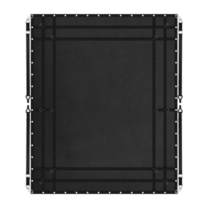 Lastnät, 120 x 105 tum, Kraftigt lastbilslastnät för lastbilsflak, 4 justerbara remmar med karbinhakar och gummiklädda krokar, slitstarkt, lämpligt för pickup, jeep, lastbil, SUV, båt (svart)