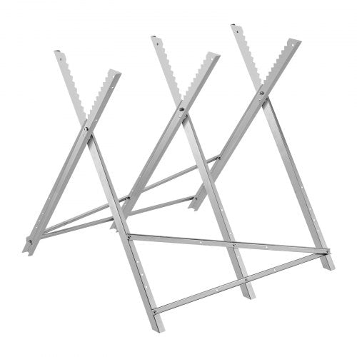 Sågbock, hopfällbar arbetsbock med kapacitet på 149,7 kg och kraftiga ben, sågbockar i helmetall med högkvalitativ stålram, rak och tandad struktur, för träbearbetning, snickare och entreprenörer