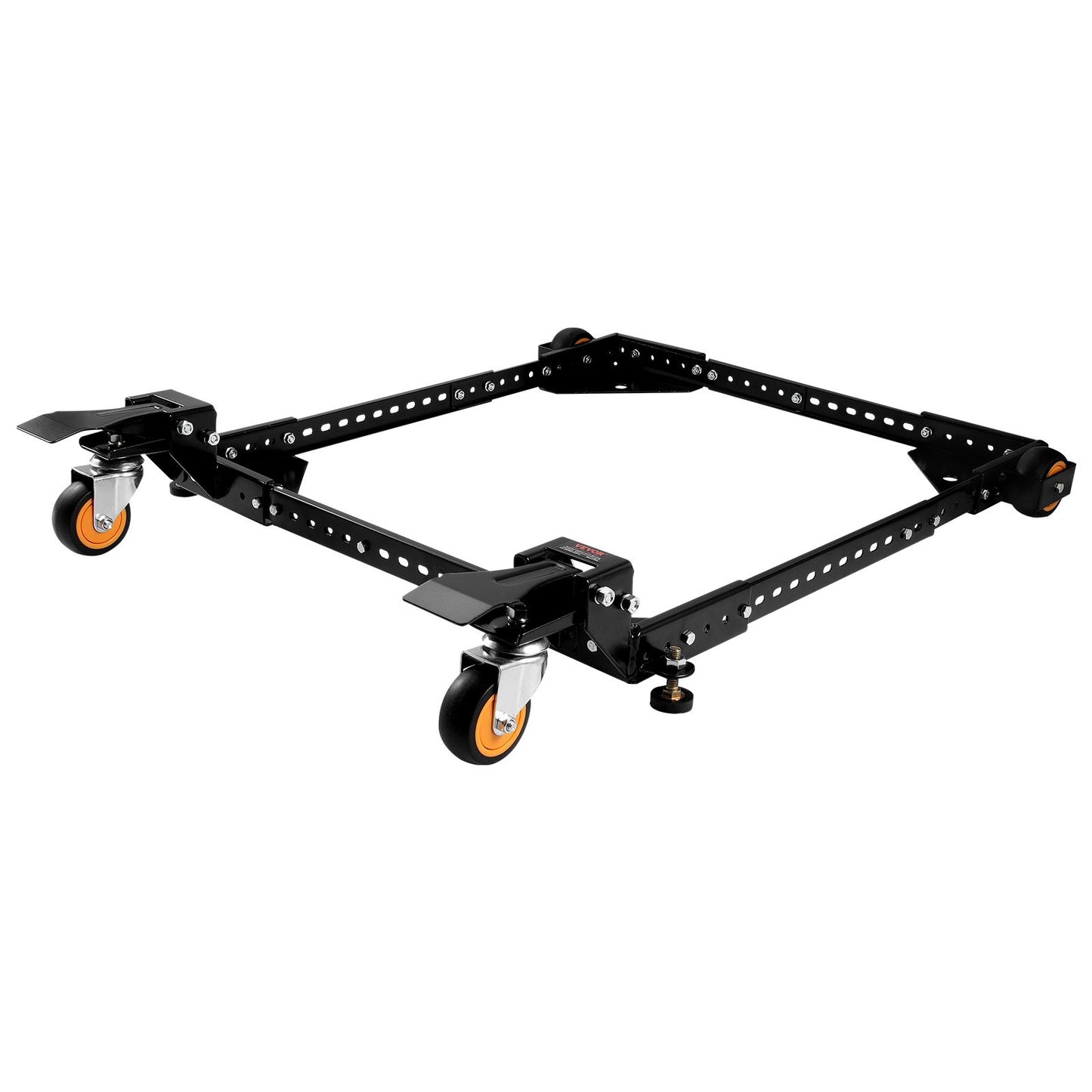 Mobil bas, 280 kg viktkapacitet, justerbar från 30 x 30 cm till 90 x 90 cm, kraftigt universellt mobilt basstativ med svängbara hjul, för träbearbetningsutrustning, bandsåg, elverktyg, maskiner