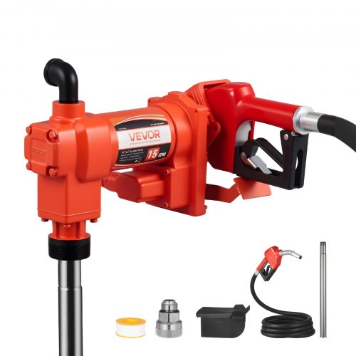 Bränsleöverföringspump 230V, 15 GPM 57 L/min, AC elektrisk oljeöverföringspump, med automatisk avstängning av bränslemunstycke och utloppsslang, högflödessats för bensin, diesel, fotogen, biodiesel, etanolblandningar