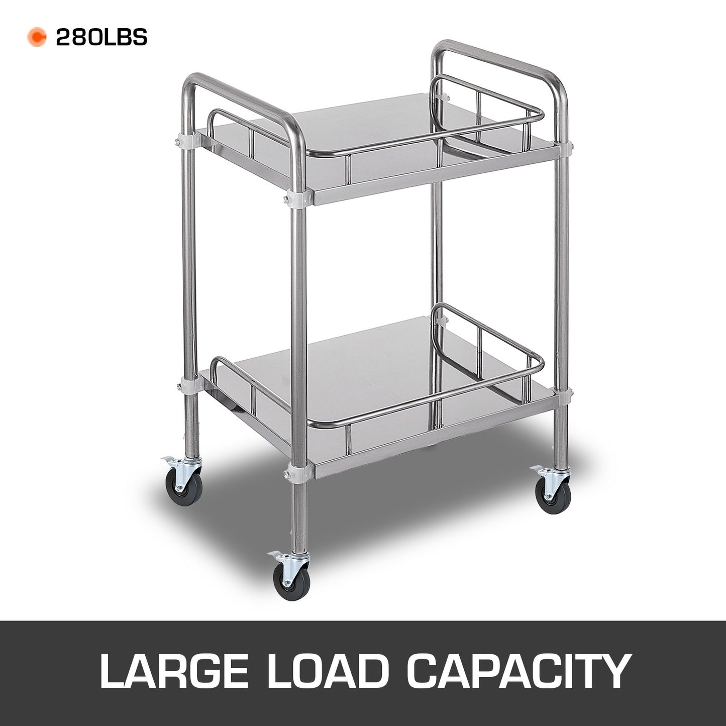 4-pack 5" gummihjul för ställning med dubbel låsning, kraftiga hjul, 1" solid rund stång, 280 kg kapacitet per hjul för lager- och industriutrustning