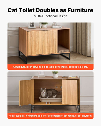 Kattlåda, 80 cm dold kattlåda med klösplatta och förvaring, vattentät katttoalett, sidobord för katt, passar de flesta av kattlådans delar, för sovrum och vardagsrum