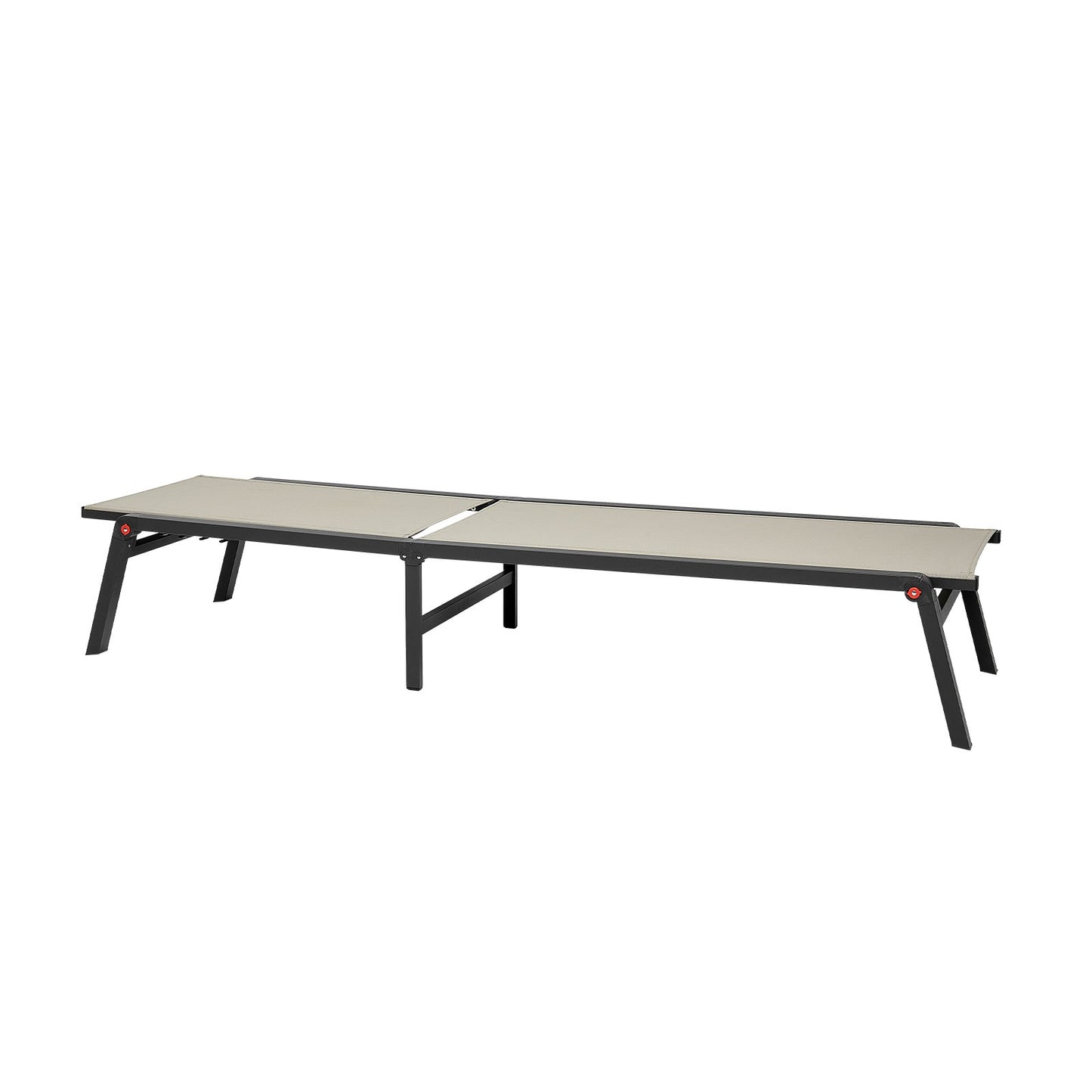 Schäslongstol för utomhusbruk, 181 kg viktkapacitet, hopfällbar solstol, 5 justerbara lägen, enkel montering, kraftiga poolfåtöljer i aluminium, för strandgård, uteplats