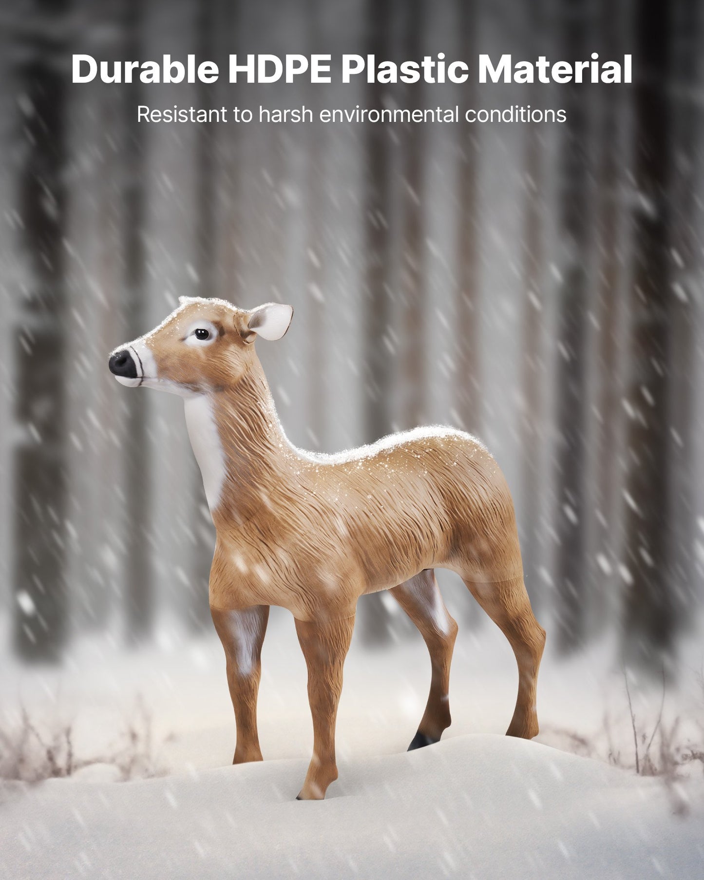 Hjortlockbete, utomhushjortlockbete för jakt, realistiskt hållbart HDPE-jaktlockbete, vikbara ben för enkel transport och användning, för trädgårdsdekoration, 1-pack