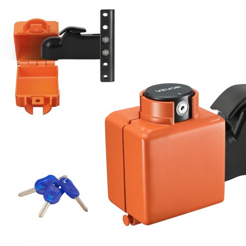 Dragkrokslås, passar 50,6 och 58,6 mm Demco gjutna kopplingar, dragkrokslås med 3 nycklar säkrar säkerhetskedjor, rostbeständigt, stöldskyddande husvagnslås för husbil, släpvagn, båt