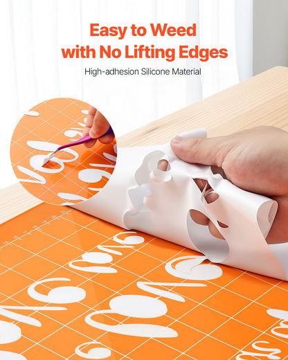 Värmeöverföringsvinyl, 304,8 x 21 336 mm, blank vit HTV-strykvinylrulle, lätt att skära och rensa bort, stark vidhäftning, kompatibel med skärmaskiner, för olika material, t-shirts, kuddar, hattar