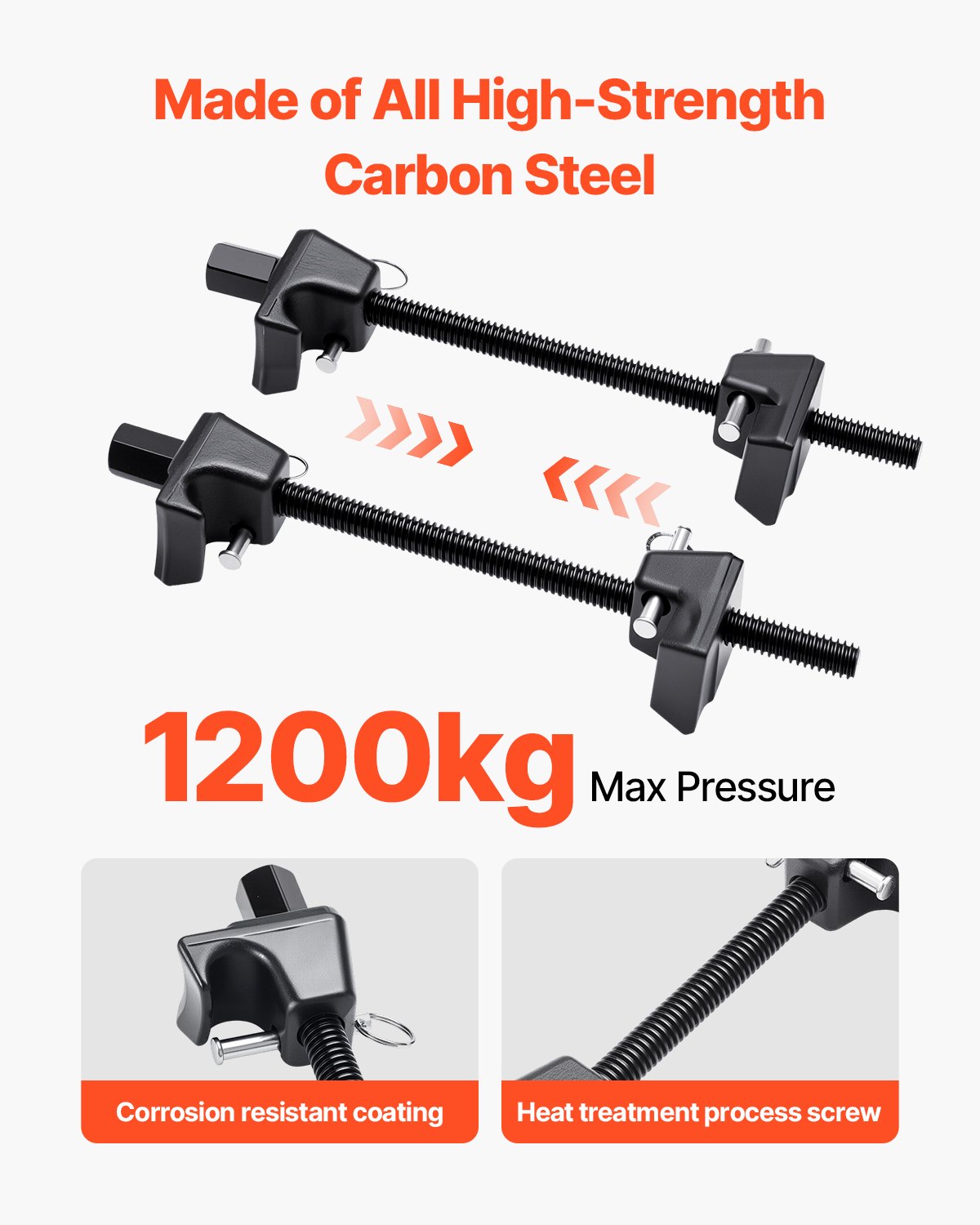 Fjäderbensspärr, 2-pack, kraftigt spiralfjäderspärrverktyg med 10,4 tum (256 mm) räckvidd, kompatibel med 0,86 tum (22 mm) sexkantshylsor, passar för bil lastbil motorcykel, svart