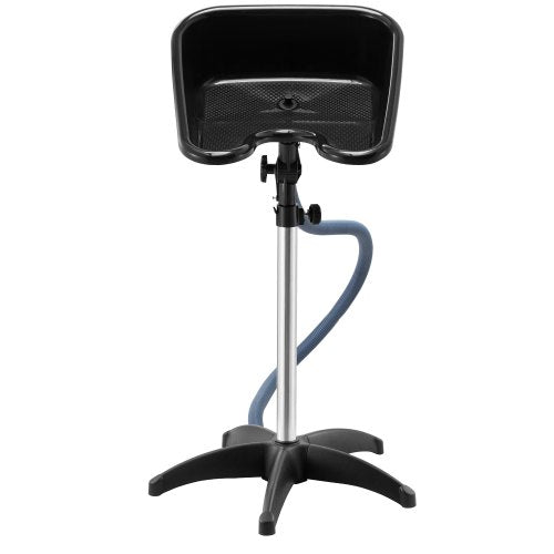 Bärbar schamposkål, schamposkål med justerbar höjd och vinkel, salongshårtvättsvask med avloppsslang och stjärnformad stödbas för barbershop, skönhetsspa och hemmabruk