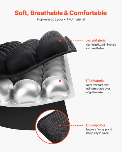 Uppblåsbar sittdyna, 3D-luftcellssittdyna för tryckavlastning, Lycra- och TPU-rullstolssittdyna med manuell pump, lätt och bärbar för resor, kontor, bil, flygplan