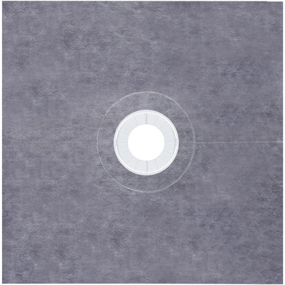 Duschkantsats, 121,9 x 121,9 cm vattentät duschkantbeklädnad med 10,2 cm ABS central fästfläns, 10,2 cm galler i rostfritt stål, 2 kapbara duschkanter och murslev, lutande duschstångspinnar