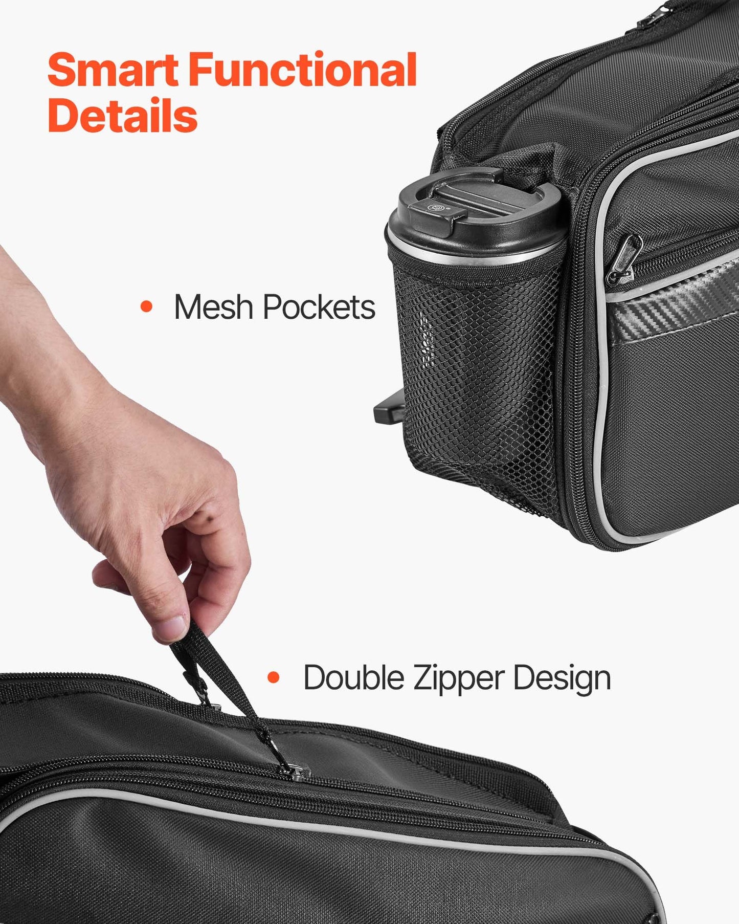 Motorcykelsadelväska, 30 L (15 L x 2) Stor sidosadelväska med vattentätt regnskydd och remmar, Kompatibel med de flesta motorcyklar, Förvaringsväska för utomhussporter och motorcykel, Svart